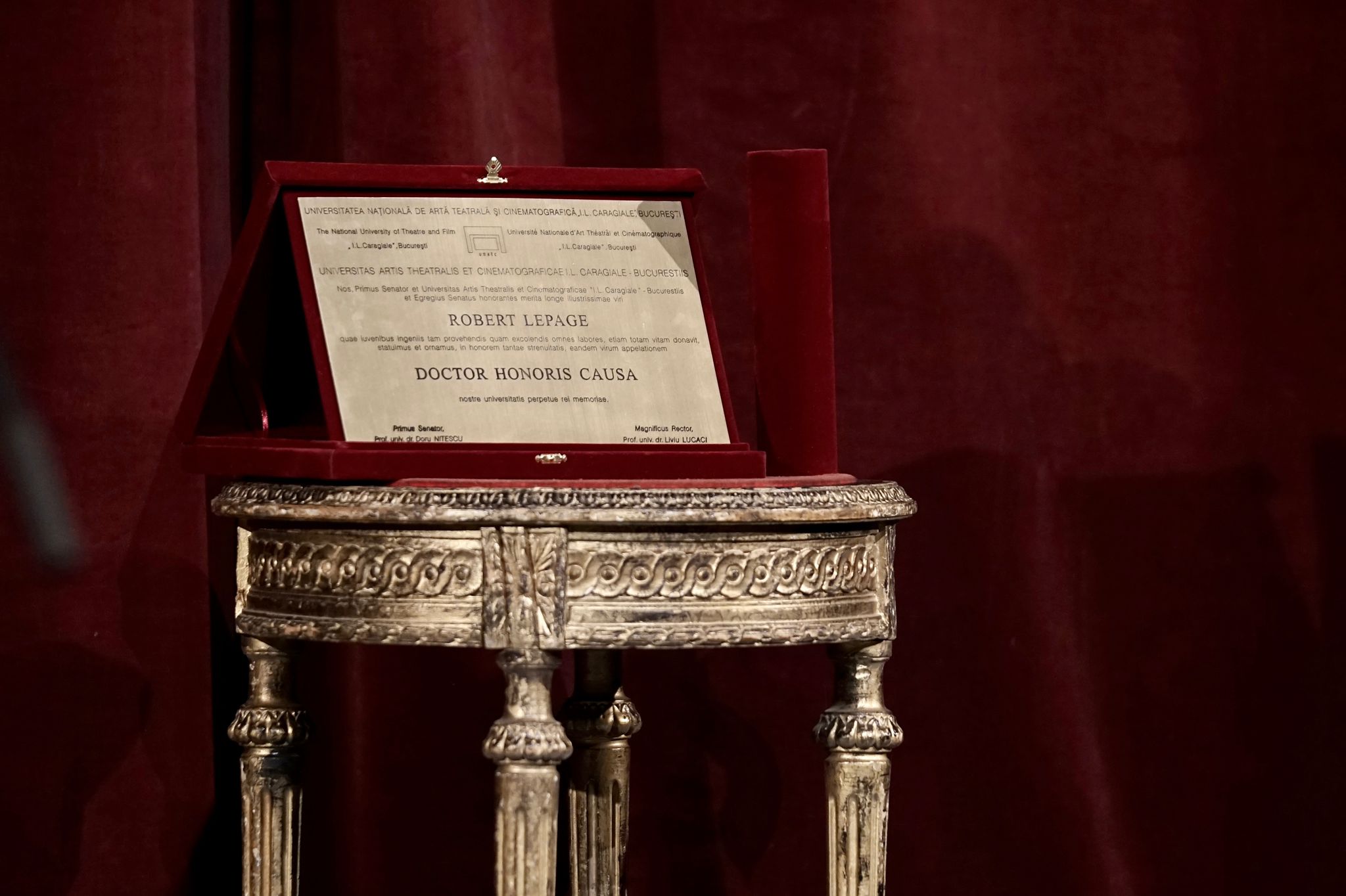 Laudatio Robert Lepage  by prof.univ.dr. Theodor-Cristian Popescu