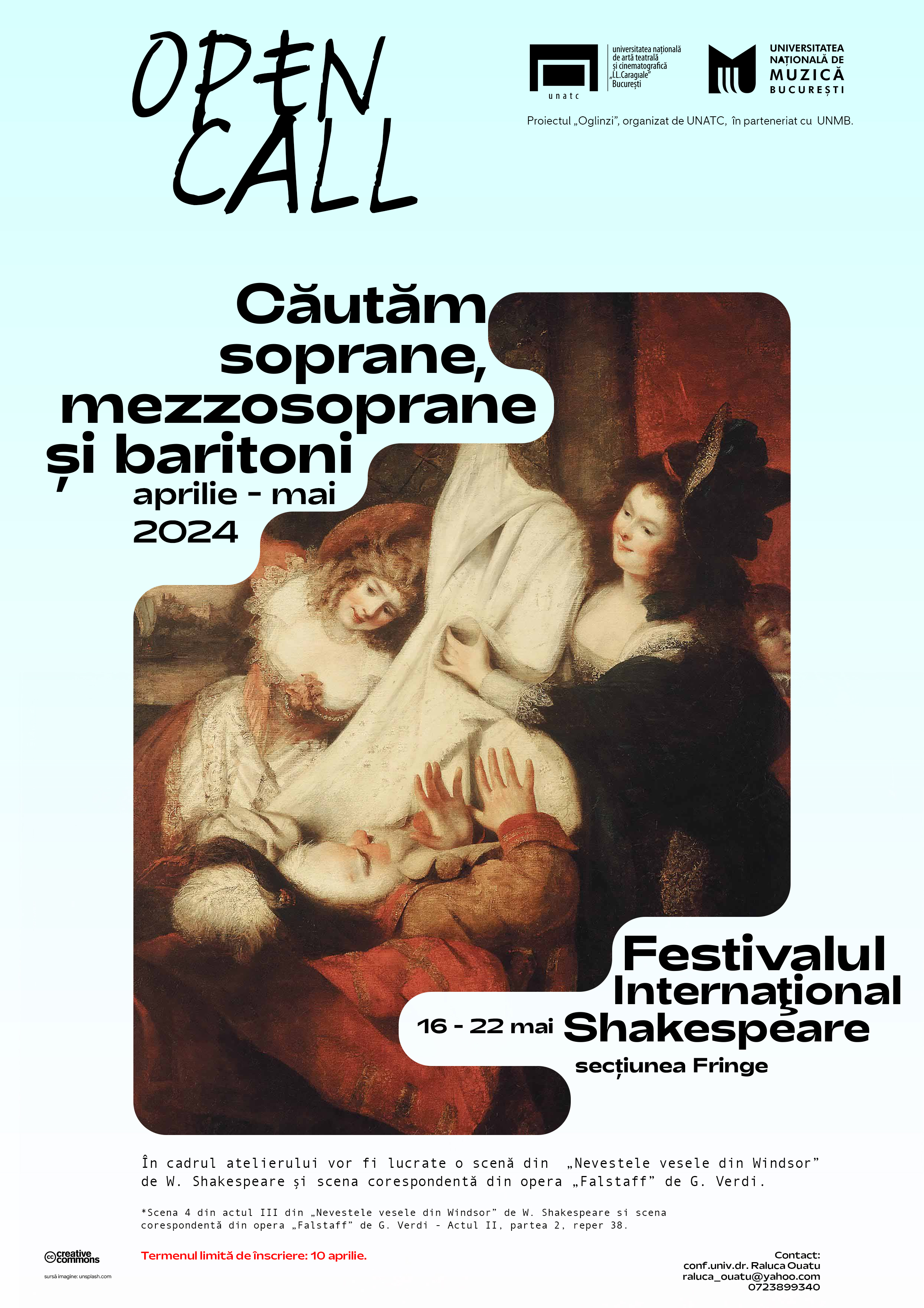 OPEN CALL (soprane, mezzosoprane și baritoni)